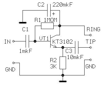 Схема для биполярного транзистора